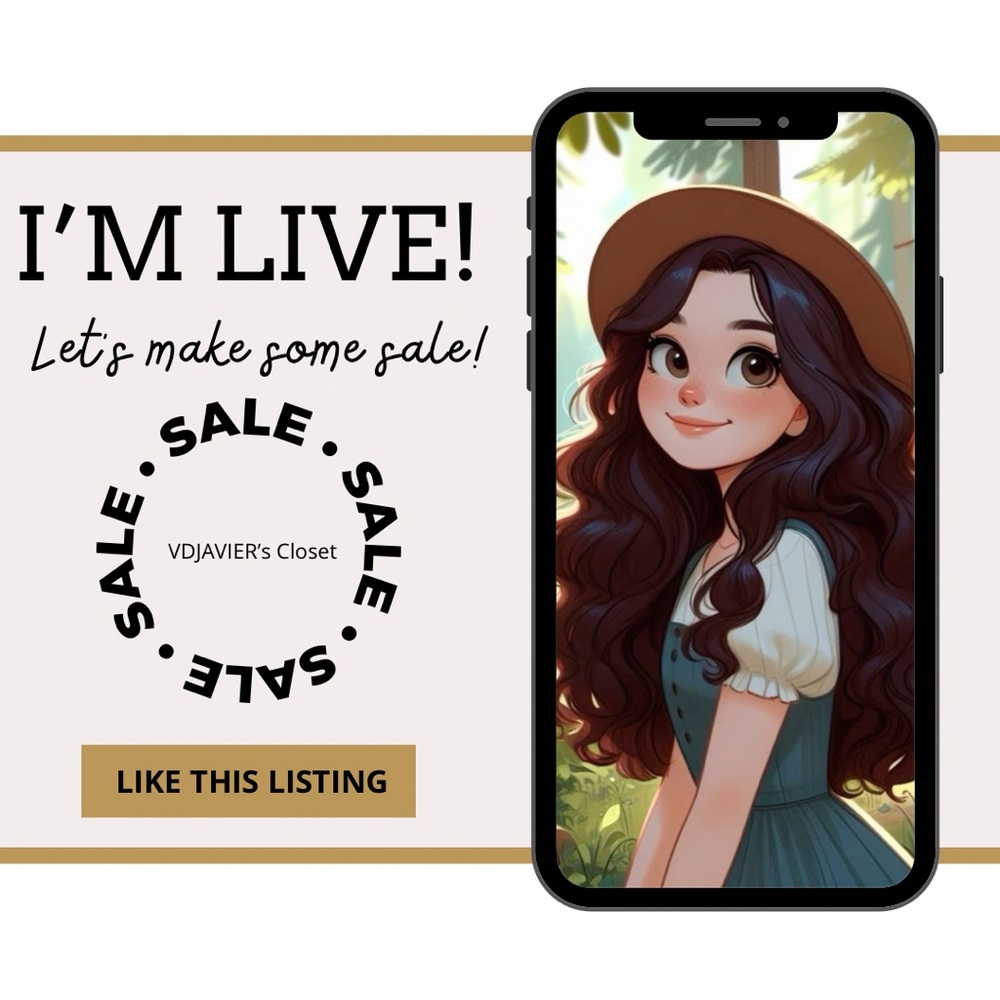 I'M LIVE!!! Please like this listing to be informed that I am live! Thank you!